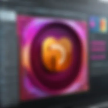 Exploring Photoshop Interface A detailed view of Adobe Photoshop interface showcasing layers and tools