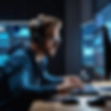 Filmmaker Engaged in Video Editing Creative filmmaker using software for a project