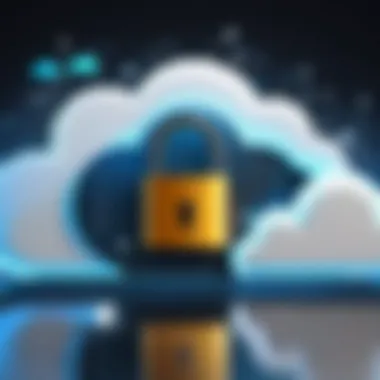 A digital lock symbolizing security in cloud storage