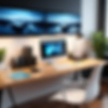 Stylish Multifunctional Workspace A stylish multifunctional workspace with creative layouts