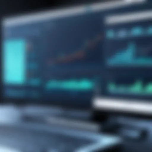 Visual representation of network monitoring interface with graphs and metrics