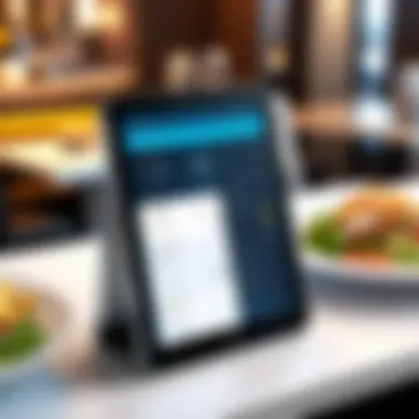 Modern restaurant payment software interface