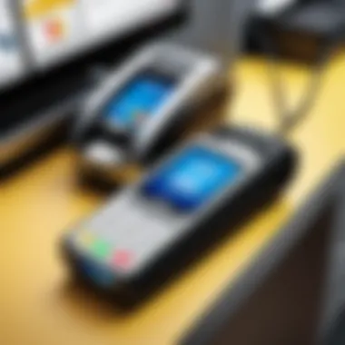 Square D Reader in Retail Usage Illustration of the Square D credit card reader in a retail environment.