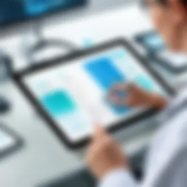 Healthcare professional using digital medical notes on a tablet