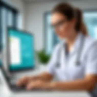 Healthcare Professional Engaging with Kareo Healthcare professional engaging with Kareo software