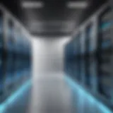 A modern data center showcasing advanced technology.